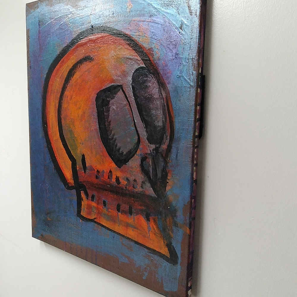 Original Acrylic abstract painting of skull